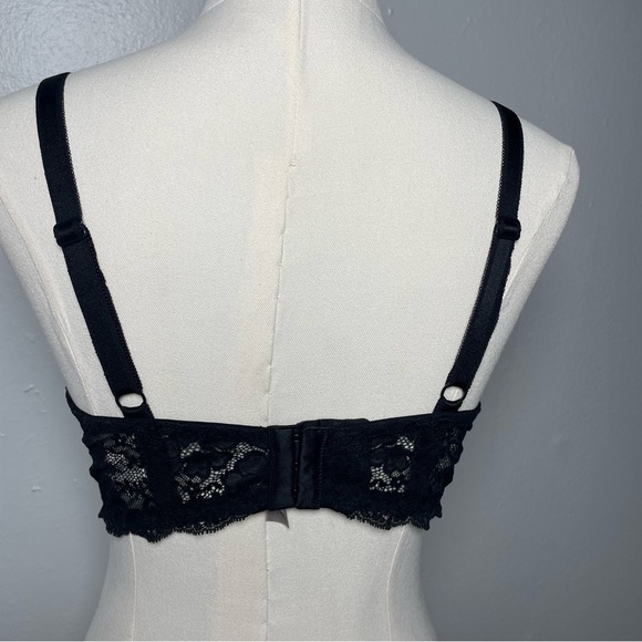 Victoria’s Secret Dream Angels Lined Demi‎ Bra 38 D Black & Ivory w/Lace Trim - Picture 4 of 12